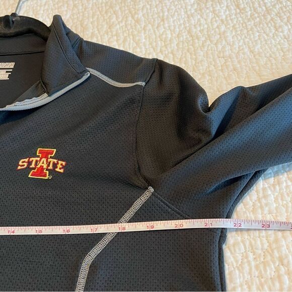 ✨ Under Armour Quarter Zip Men’s Medium Black Loose Pullover Iowa State - Picture 9 of 10